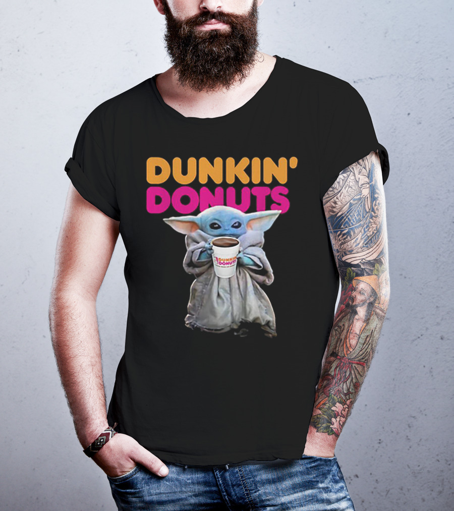 Dunkin' Donuts Baby Yoda Star Wars Coffee Cup T-Shirt