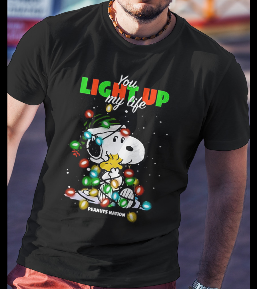 You Light Up My Life Snoopy Peanuts Nation Christmas Lights T-Shirt
