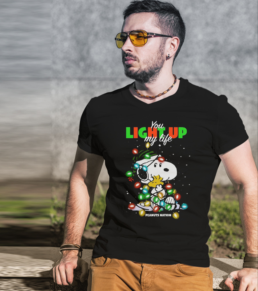 You Light Up My Life Snoopy Peanuts Nation Christmas Lights T-Shirt