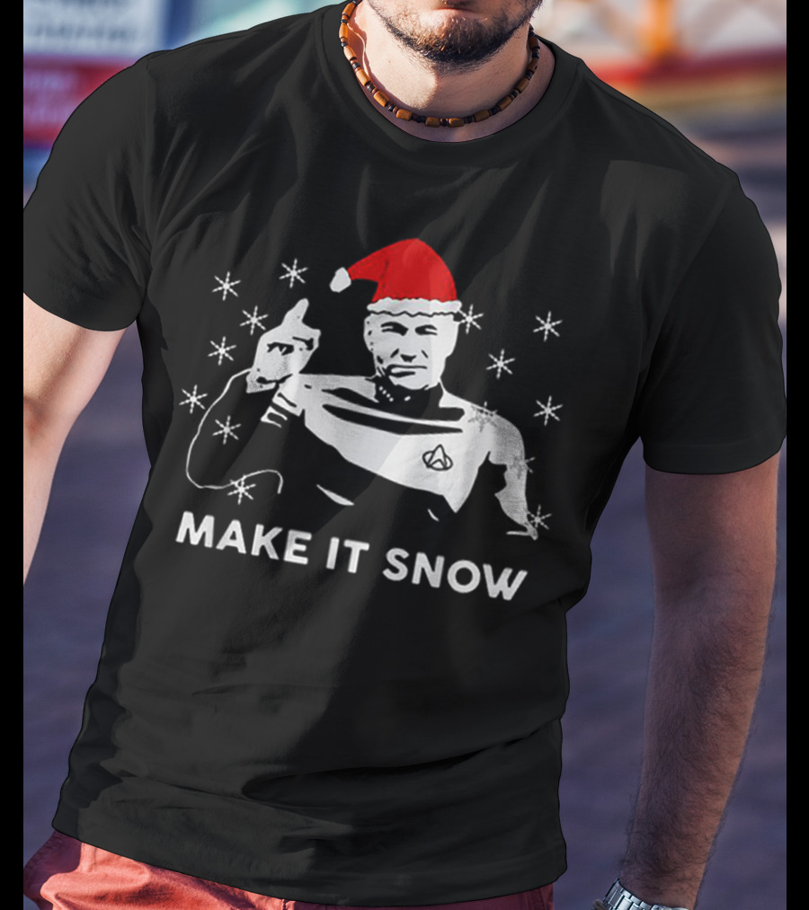 Star Trek Santa Make It Snow Christmas T-Shirt