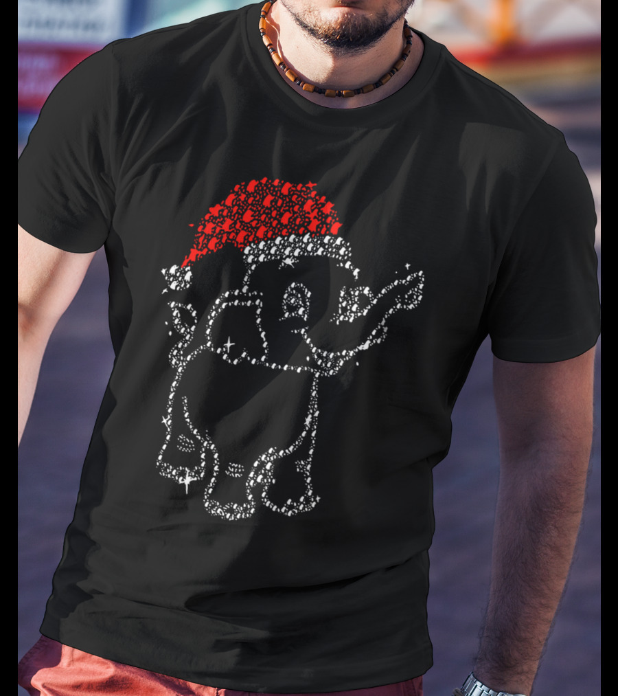 Santa Elephant Diamond Holiday Sparkle T-Shirt
