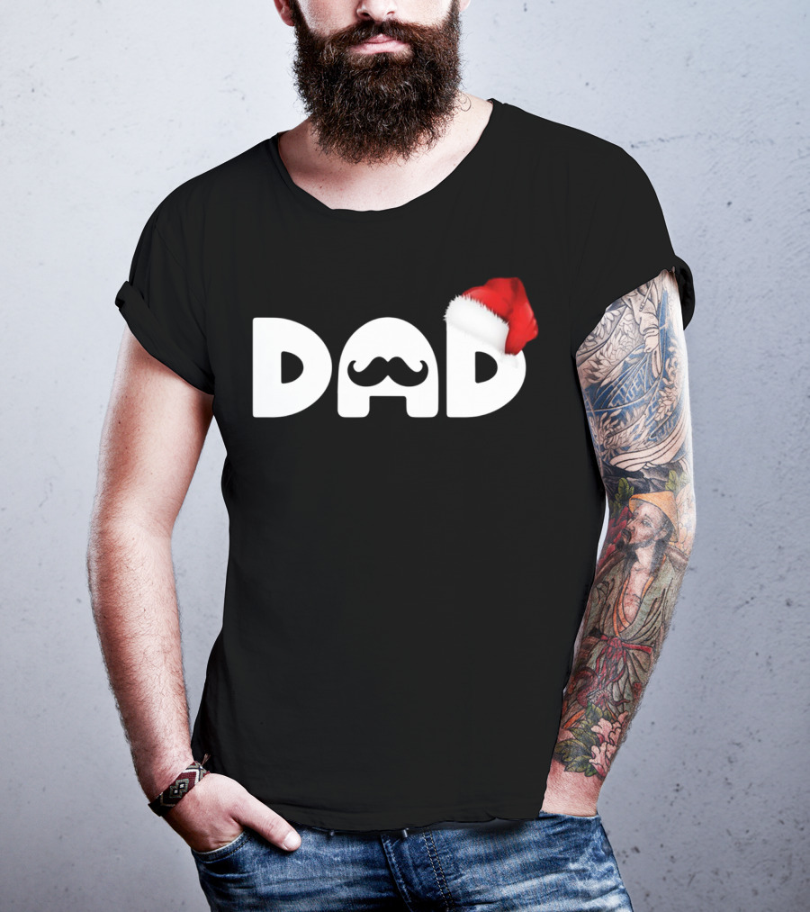 Dad Moustache Santa Hat T-Shirt