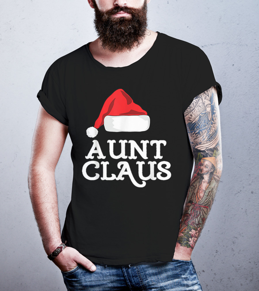 Aunt Claus Christmas Santa Hat Family Group T-Shirt