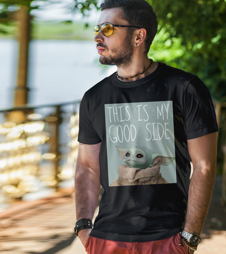 Baby Yoda The Child This Is My Good Side Mandalorian T-Shirt