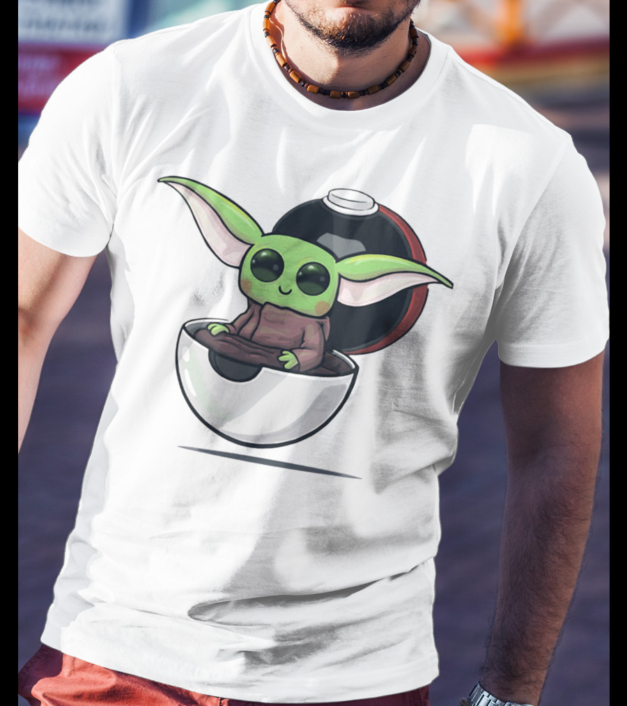 Baby Yoda Grogu In Pokéball Crossover T-Shirt