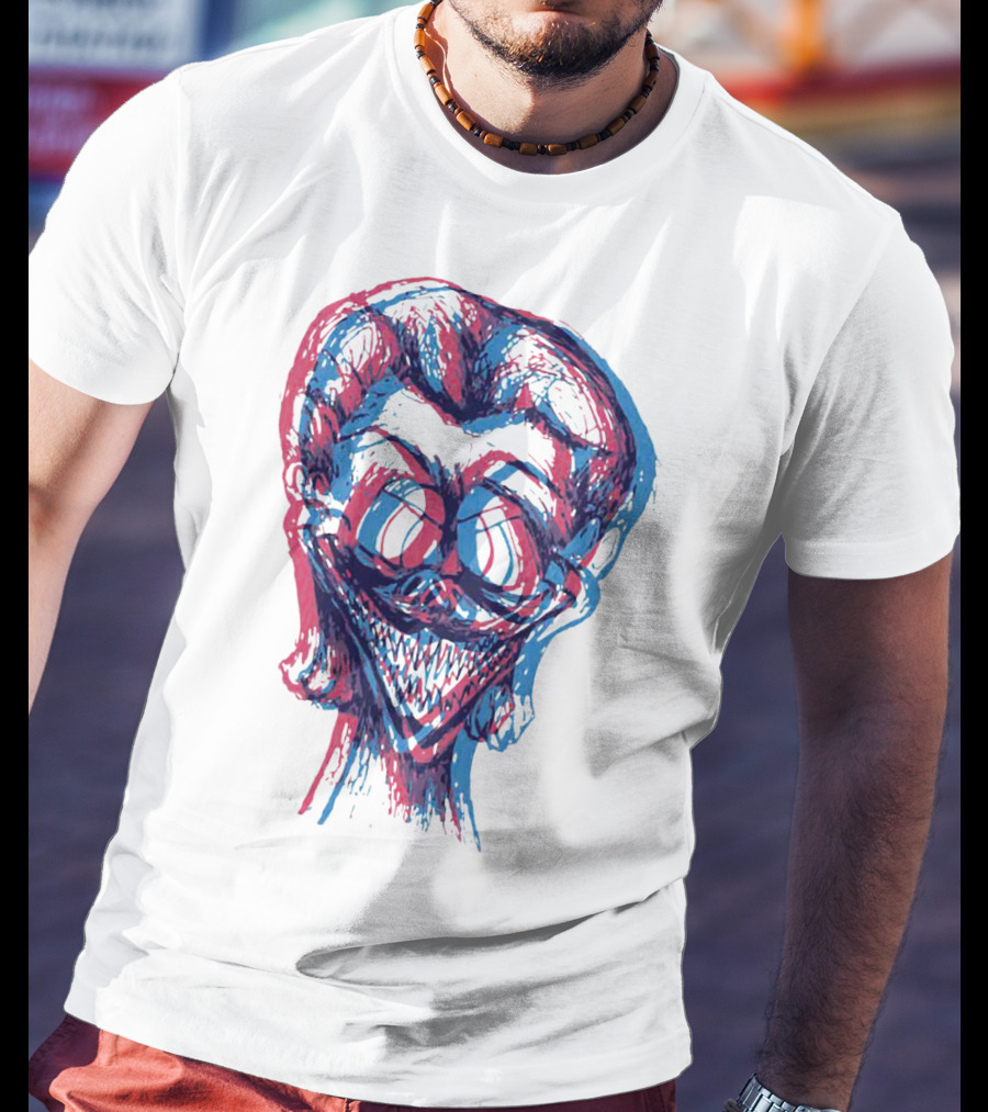 Pray For Albania Optical Illusion Joker Face T-Shirt