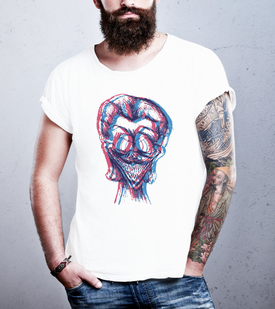 Pray For Albania Optical Illusion Joker Face T-Shirt