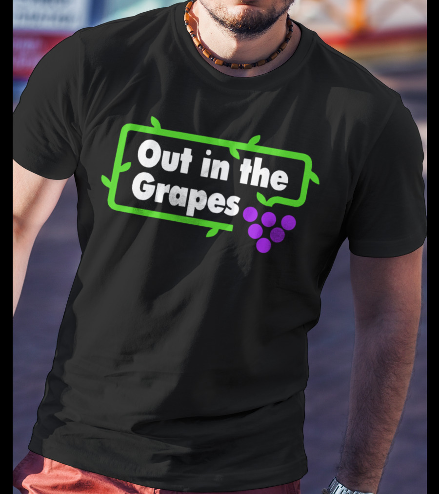 Out In The Grapes Vine Frame With Purple Grapes T-Shirt