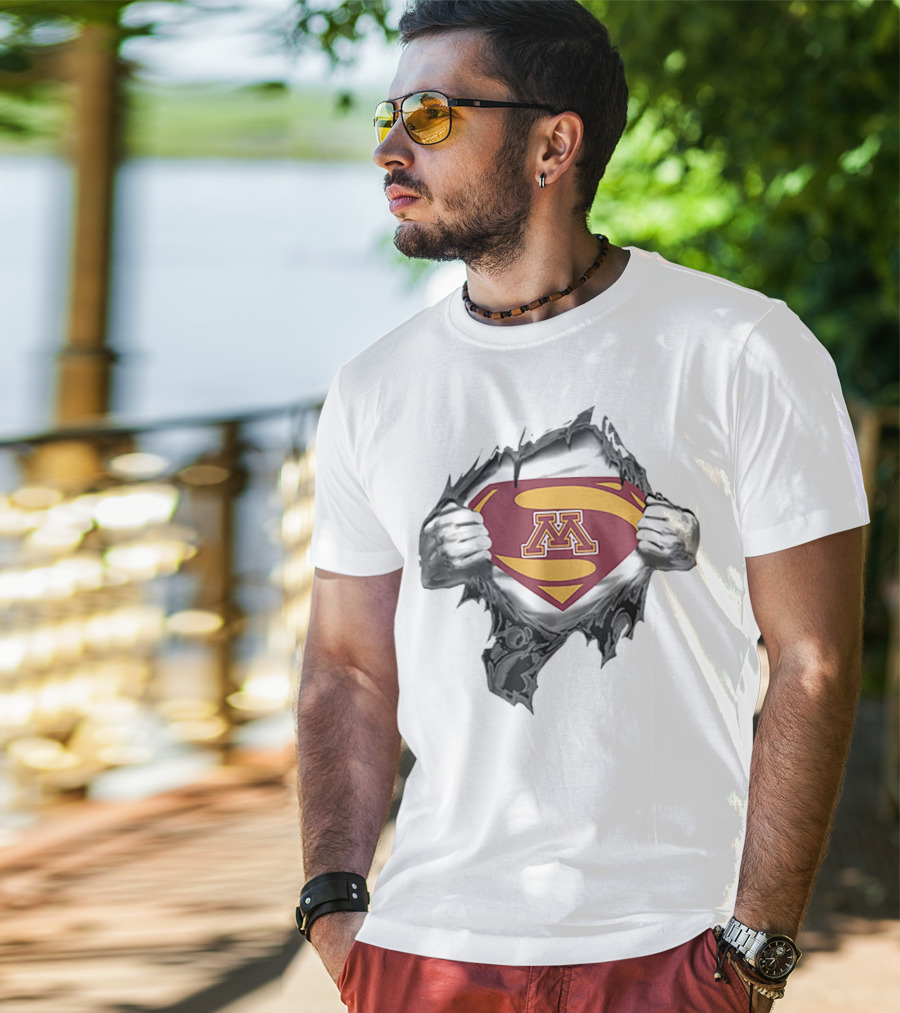 Minnesota Golden Gophers Superhero Symbol Inside Reveal T-Shirt