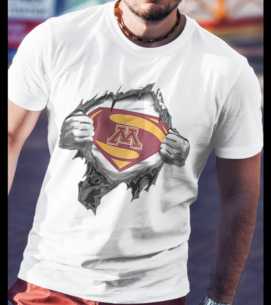 Minnesota Golden Gophers Superhero Symbol Inside Reveal T-Shirt