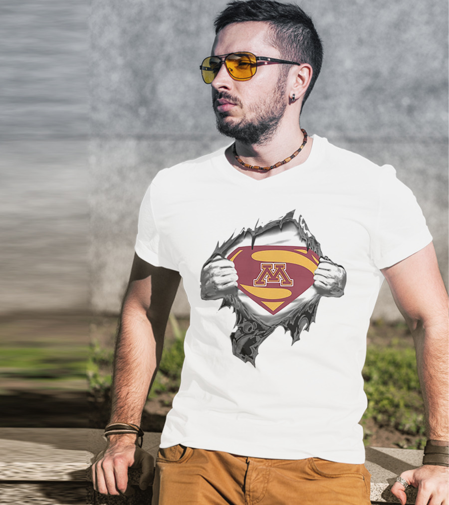 Minnesota Golden Gophers Superhero Symbol Inside Reveal T-Shirt