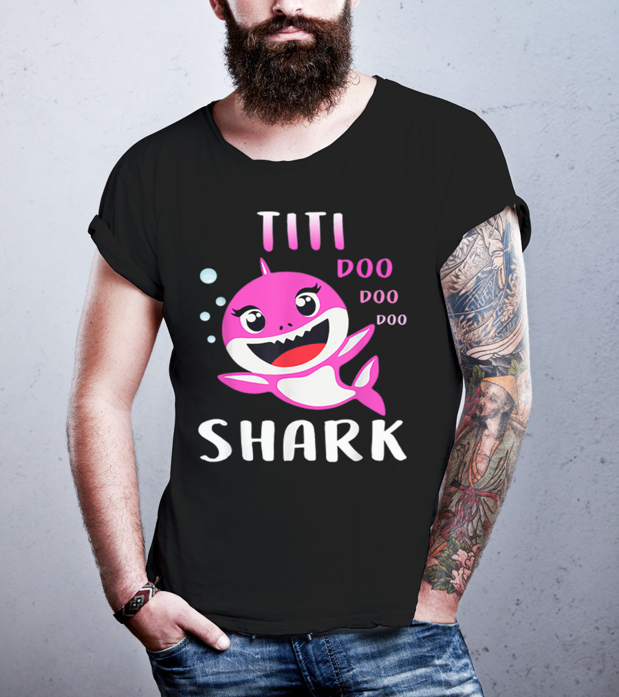 Titi Shark Doo Doo Doo Cute Pink Cartoon Mother's Day Christmas T-Shirt