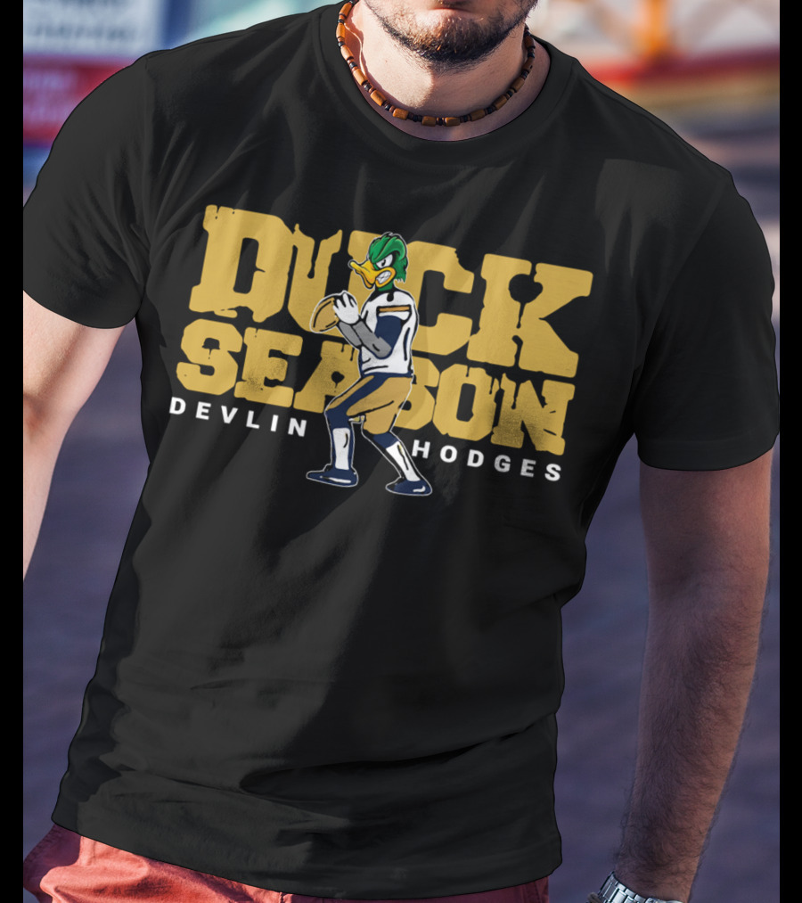 Duck Season Devlin Hodges Quarterback Cartoon Football T-Shirt