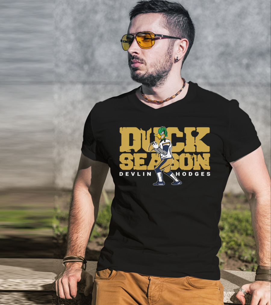 Duck Season Devlin Hodges Quarterback Cartoon Football T-Shirt