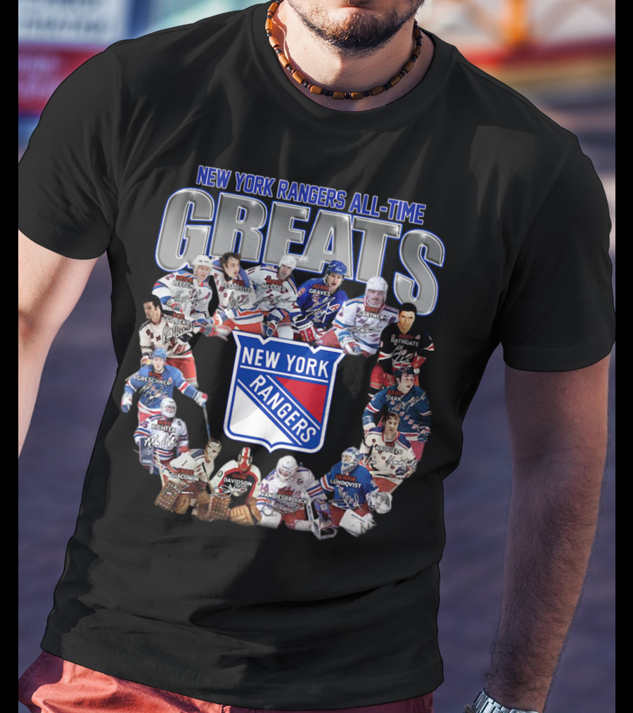 New York Rangers All-Time Greats Legends And Signatures T-Shirt