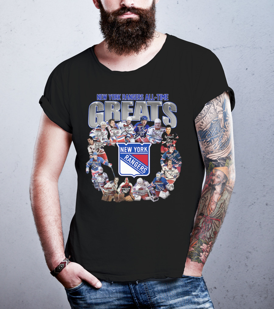 New York Rangers All-Time Greats Legends And Signatures T-Shirt