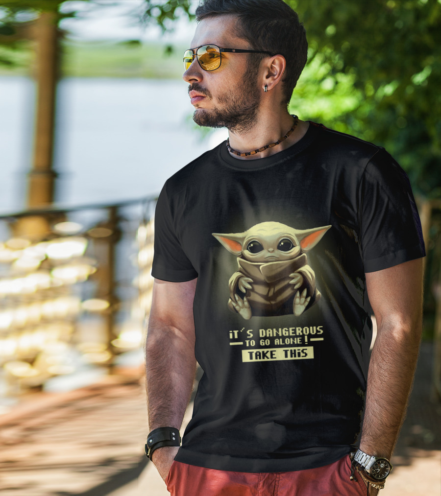 Baby Yoda It’s Dangerous To Go Alone Take This T-Shirt