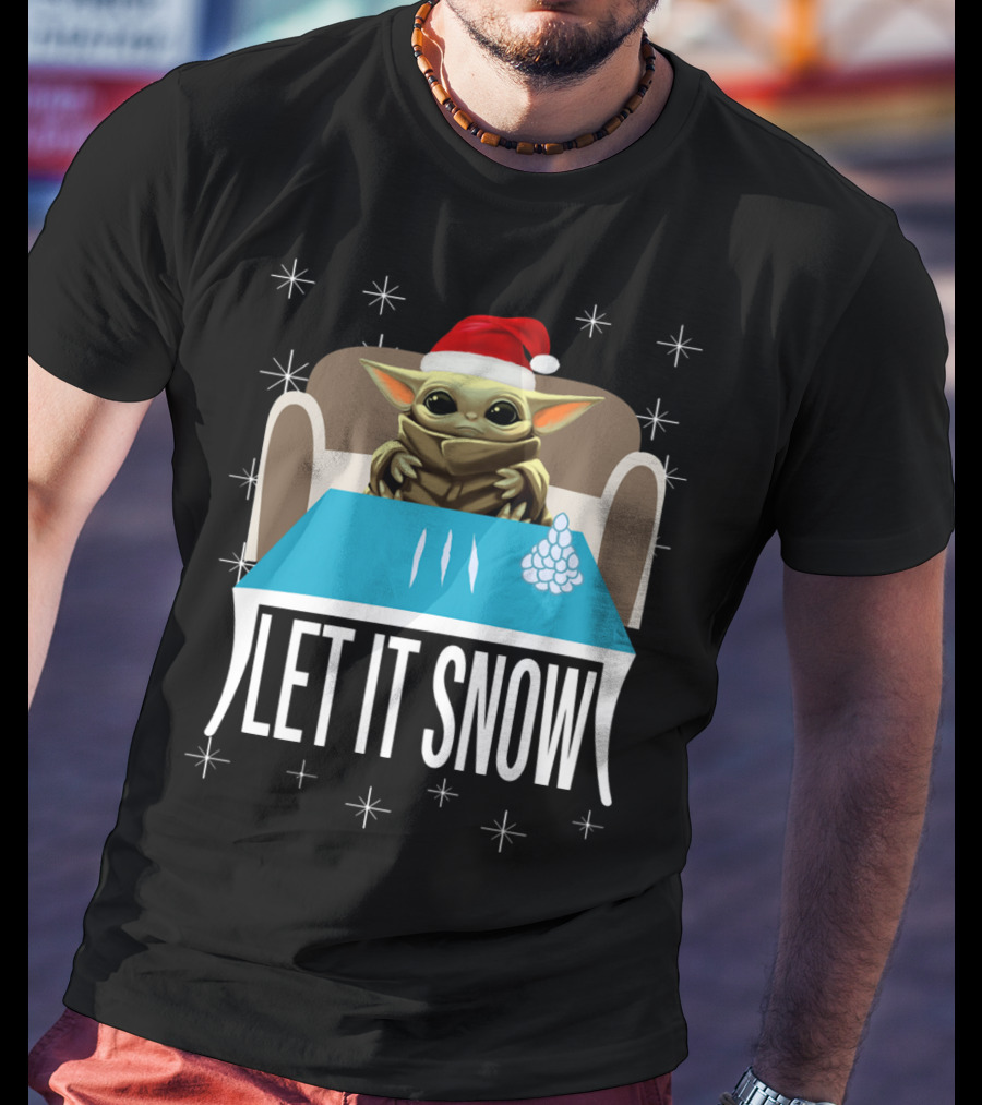 Santa Baby Yoda Let It Snow Holiday T-Shirt