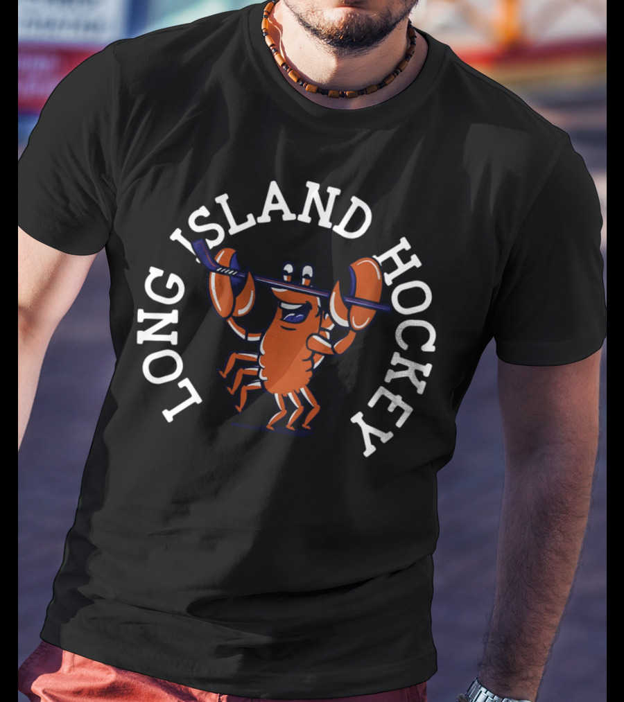 Long Island Hockey Lobster With Stick T-Shirt