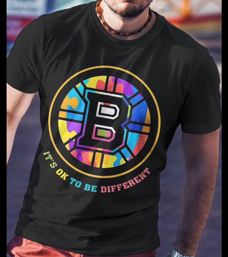 Boston Bruins It's OK To Be Different Rainbow T-Shirt