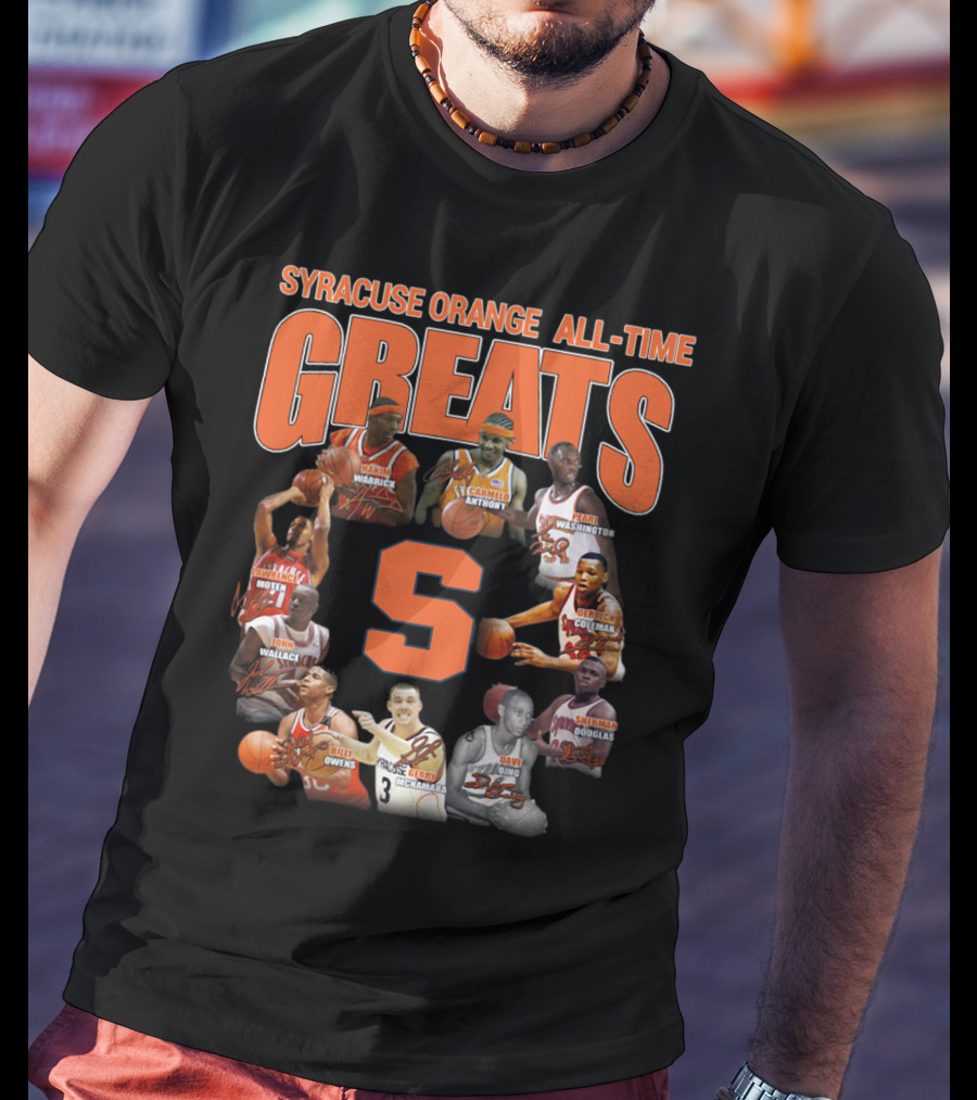 Syracuse Orange All-Time Greats Basketball Legends Featuring Carmelo Anthony And Pearl Washington T-Shirt