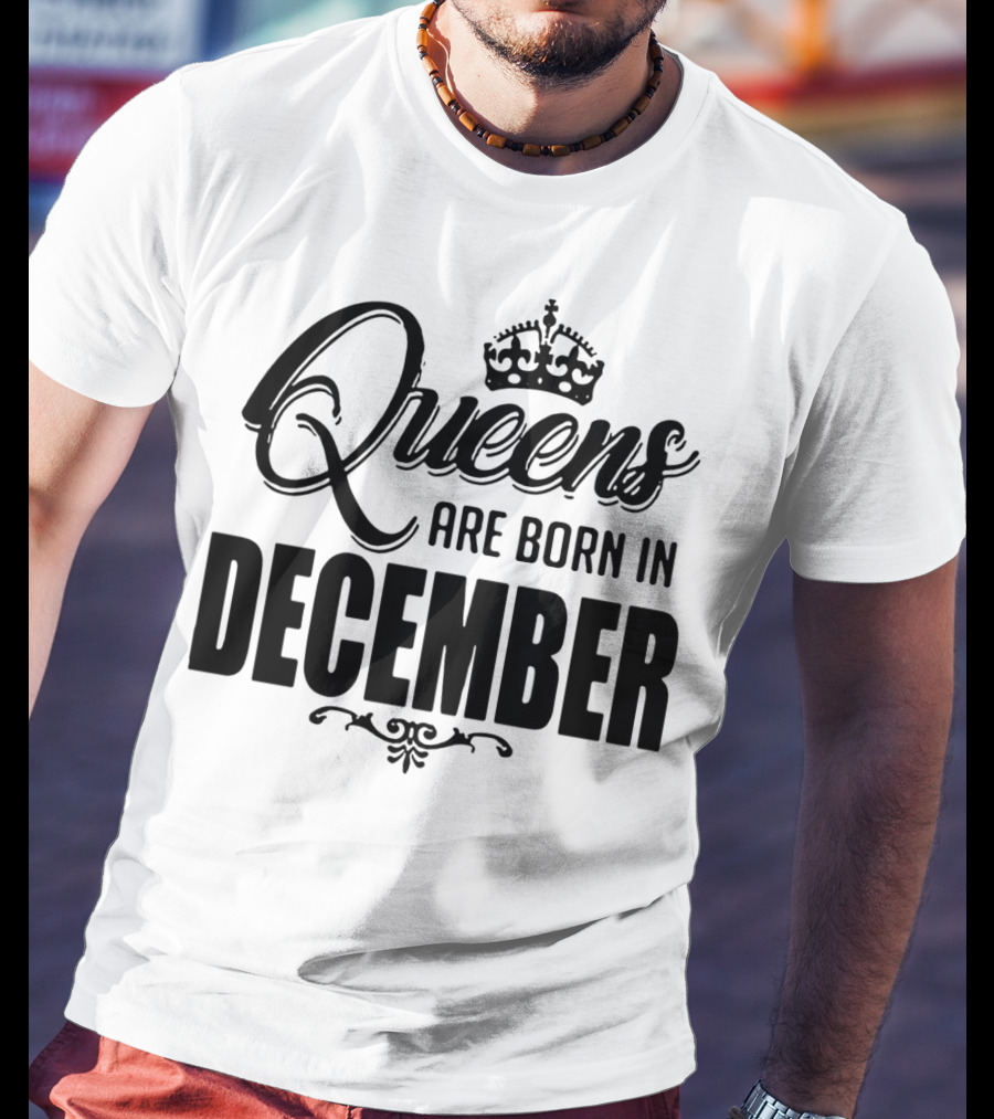 Queens Are Born In December Crown T-Shirt