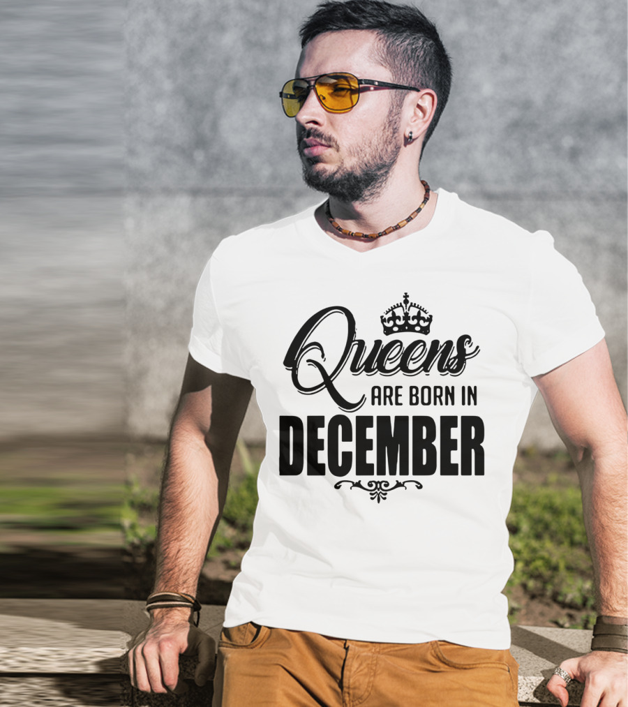 Queens Are Born In December Crown T-Shirt