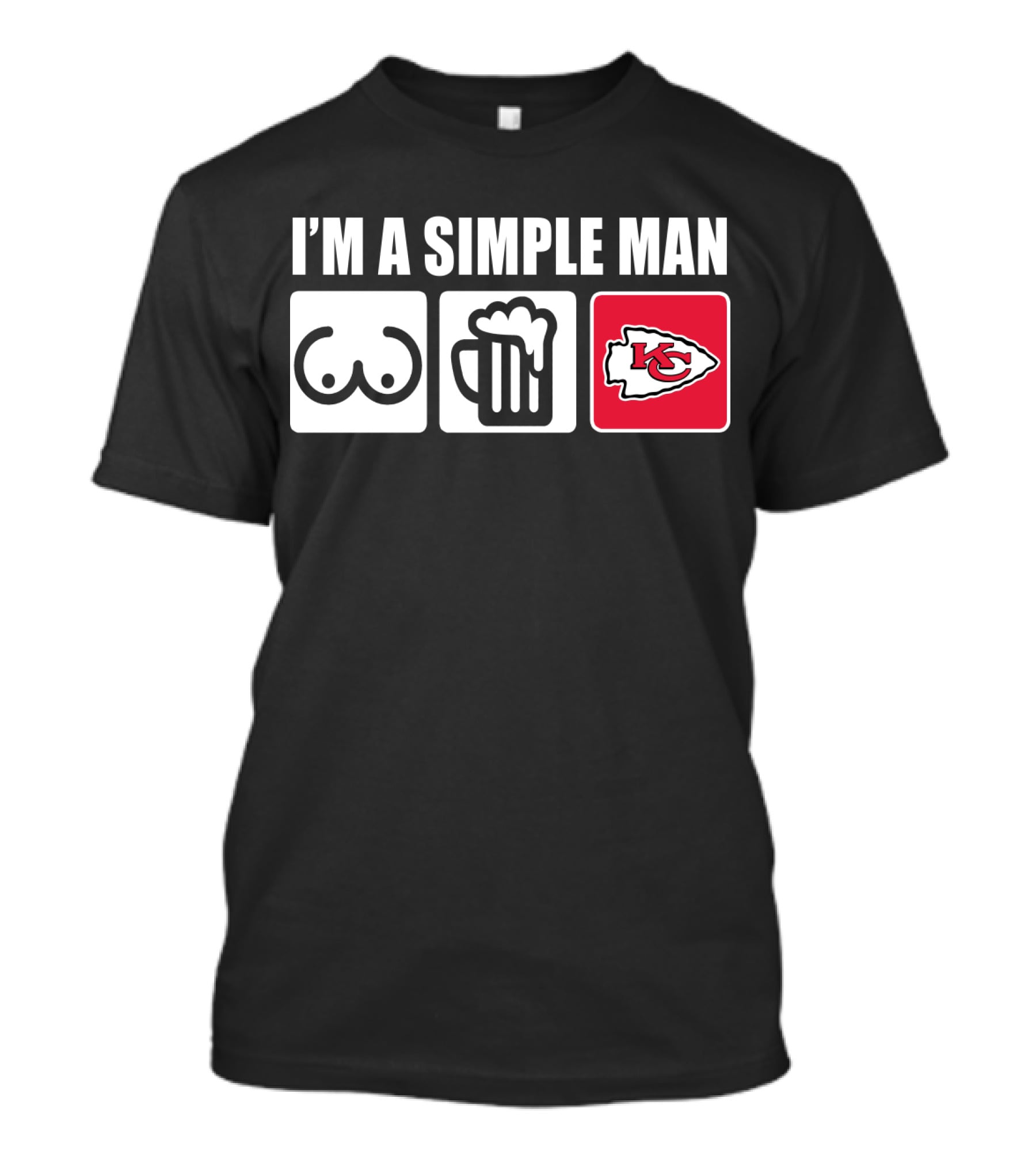 Chiefs I'm A Simple Man Beer And Logo Icons T-Shirt