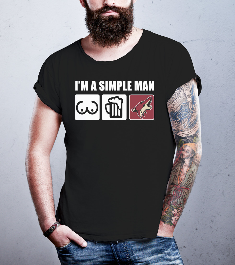 I'm A Simple Man Coyotes Beer Hockey Fan T-Shirt