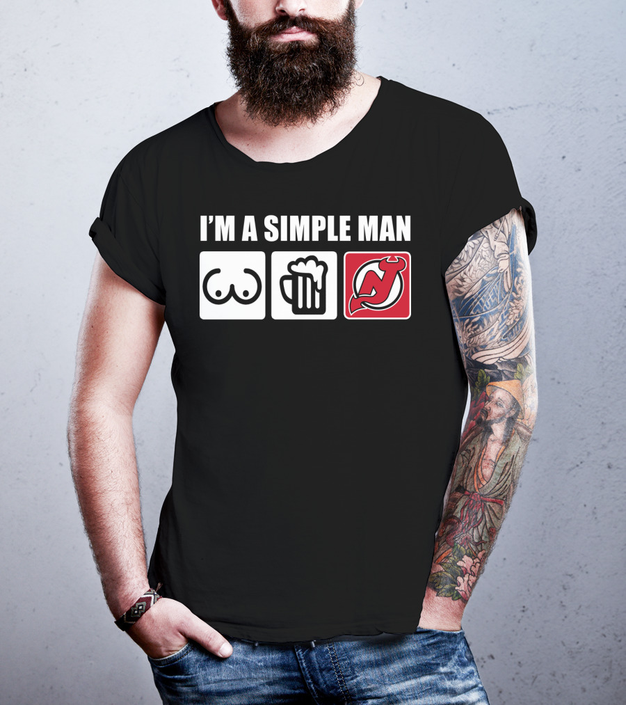 I'm A Simple Man Beer New Jersey Devils T-Shirt