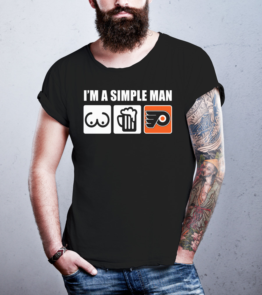 I'm A Simple Man Beer Philadelphia Flyers T-Shirt
