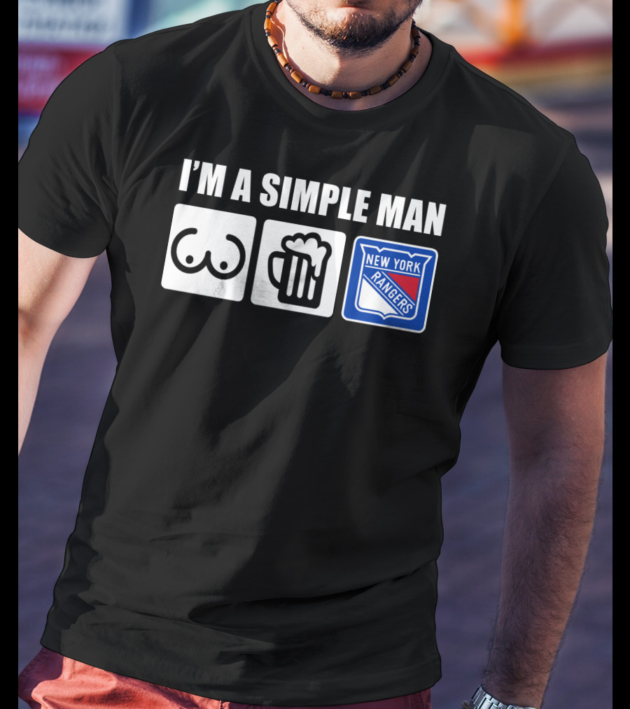 I'm A Simple Man New York Rangers Beer Icons T-Shirt