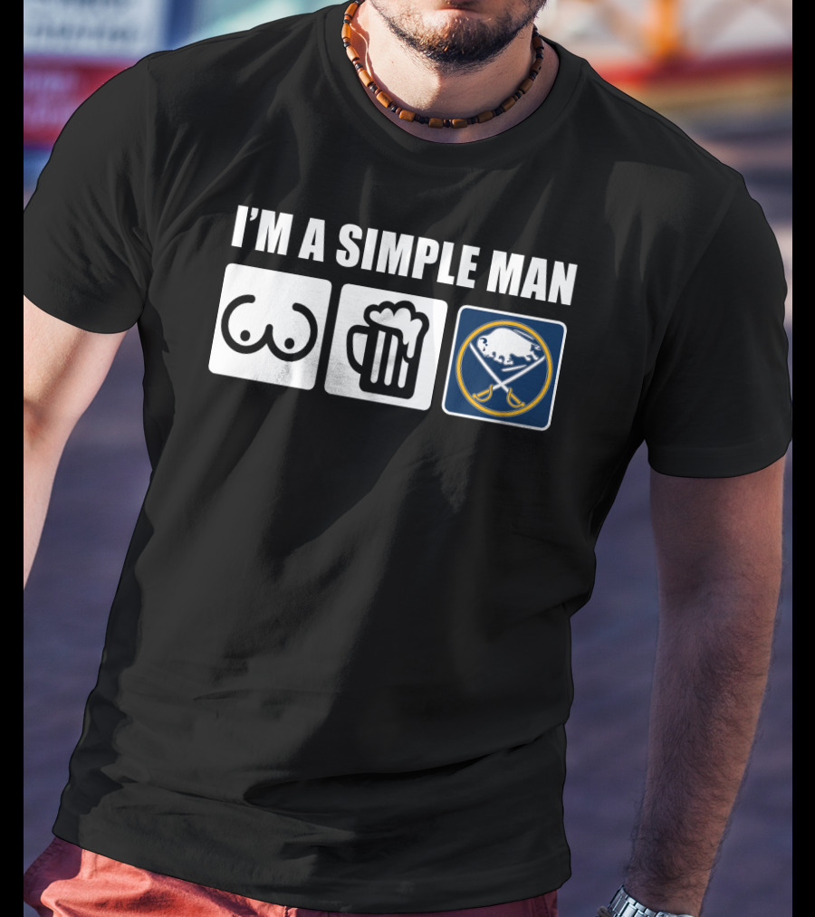 Sabres I'm A Simple Man Iconic Symbols Sports T-Shirt