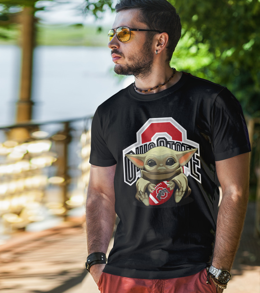 Ohio State Baby Yoda Football T-Shirt