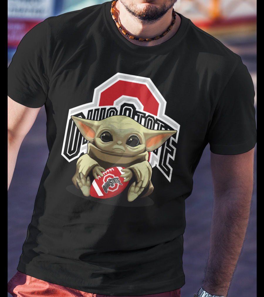 Ohio State Baby Yoda Football T-Shirt
