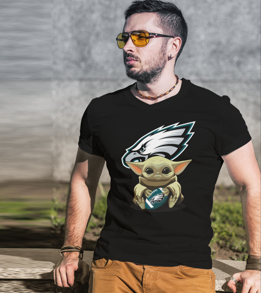Yoda Baby Philadelphia Eagles Football Fan T-Shirt