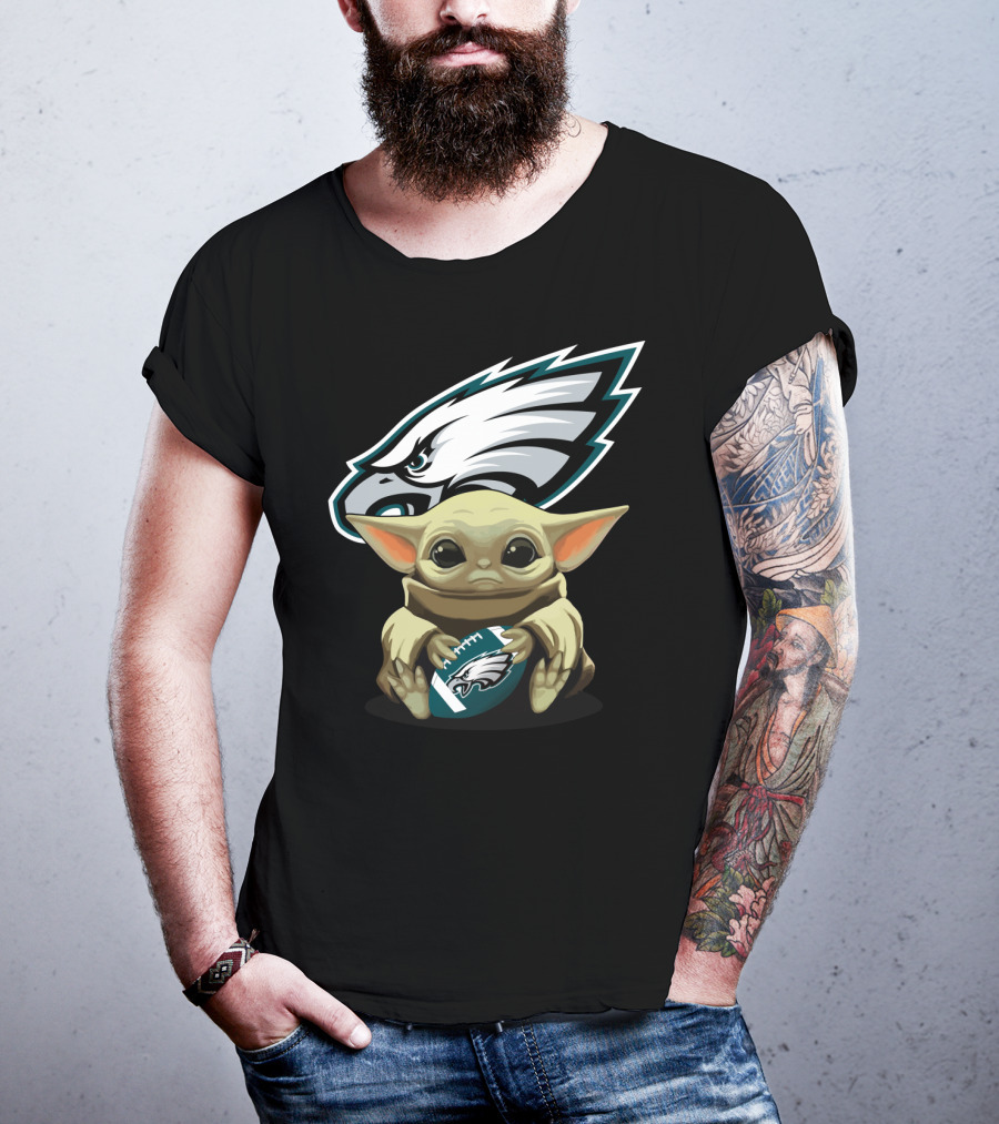 Yoda Baby Philadelphia Eagles Football Fan T-Shirt