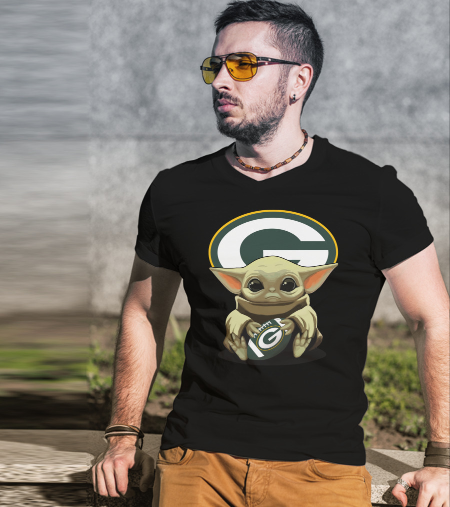 Yoda Baby Green Bay Packers Football T-Shirt