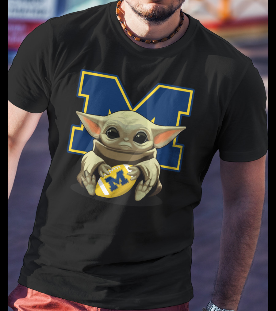 Yoda Baby Michigan Wolverines Football T-Shirt