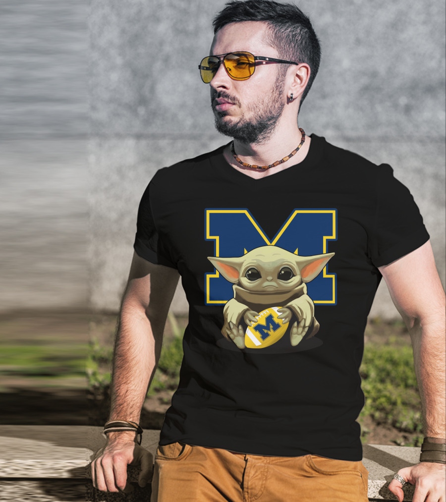 Yoda Baby Michigan Wolverines Football T-Shirt