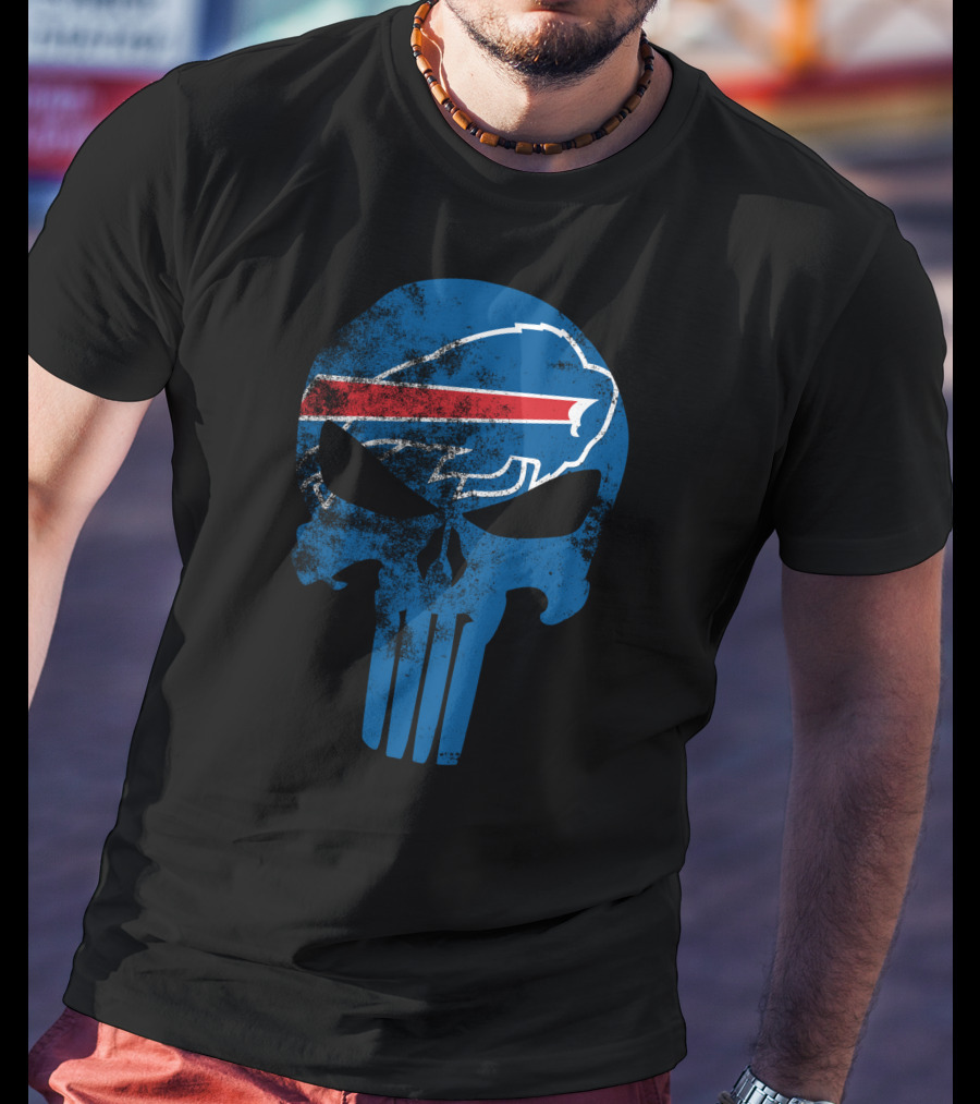 Bills Skull Punisher Logo Buffalo Bills Nfl Symbol T-Shirt