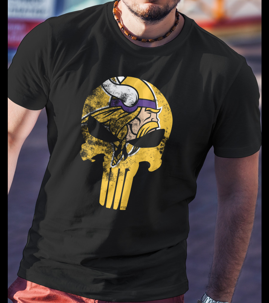 Vikings Skull Punisher Crossover T-Shirt