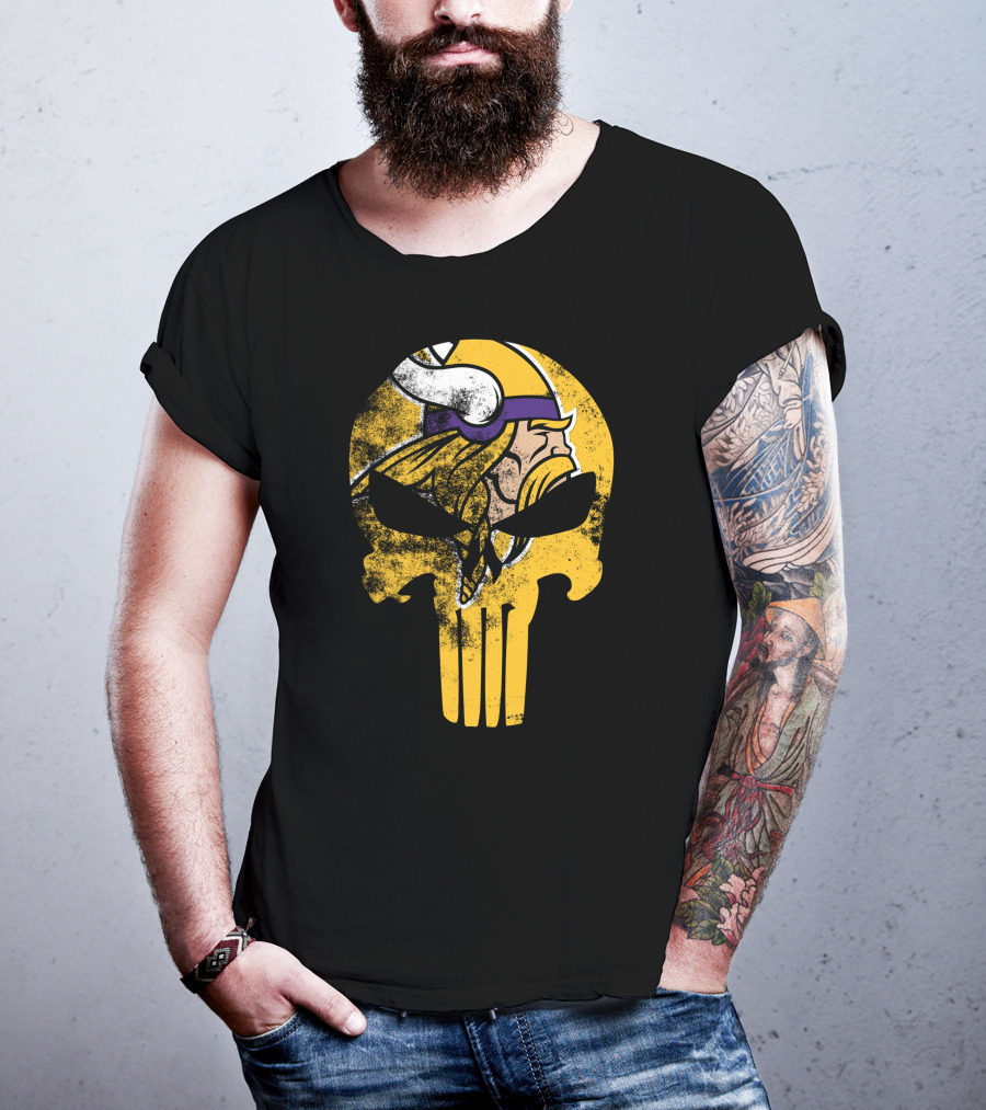 Vikings Skull Punisher Crossover T-Shirt