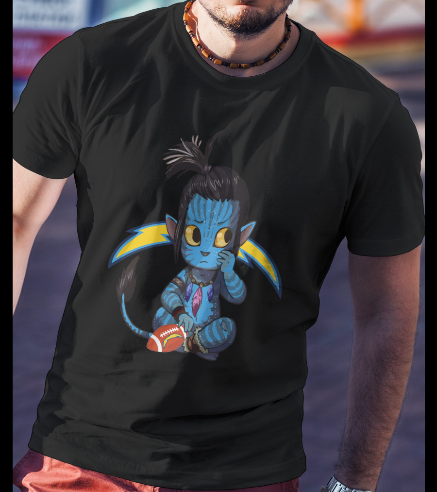 Avatar Chargers Football Creature With Lightning Bolt Background T-Shirt