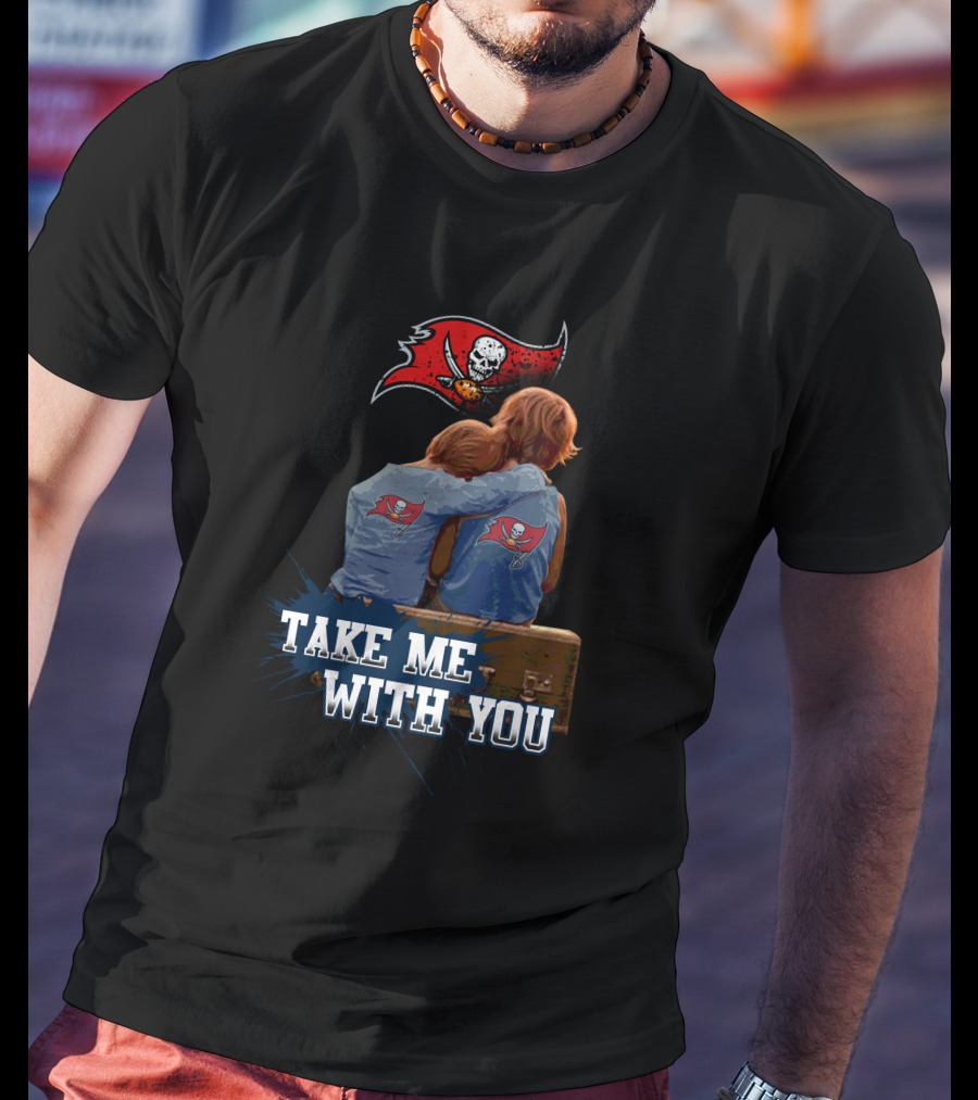 Buccaneers Take Me With You Flag And Sitting Figures T-Shirt