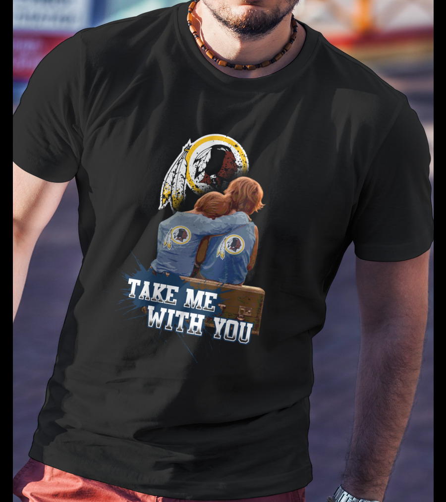 Redskins Take Me With You Feather Symbol Iconic Emblem Hugging Children T-Shirt