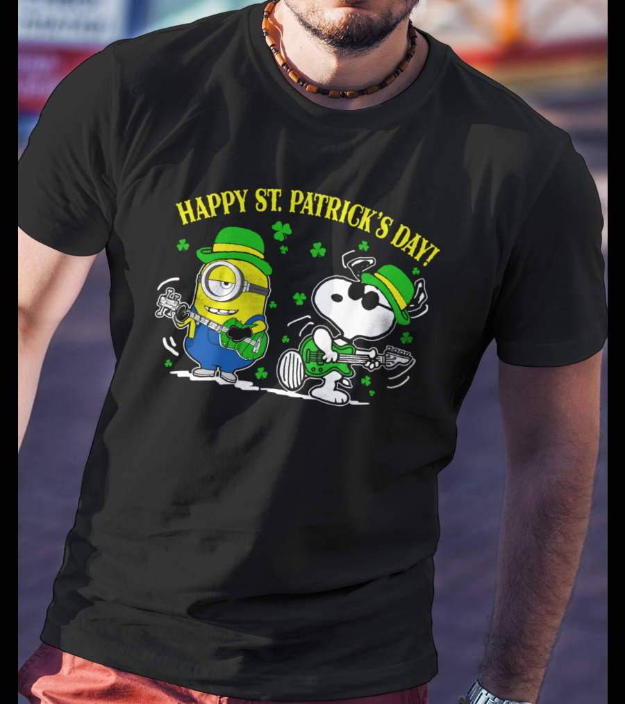 Happy St. Patrick's Day Snoopy Minion Party T-Shirt