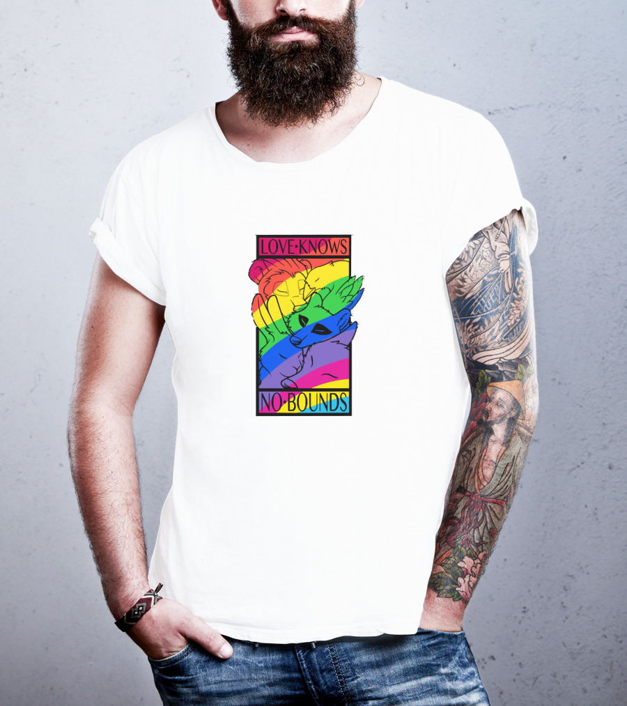 Love Knows No Bounds Rainbow Animal Embrace T-Shirt