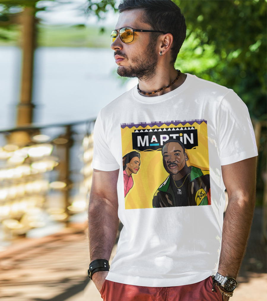 Wassup Like Martin Tribute Yellow Art With Icons T-Shirt