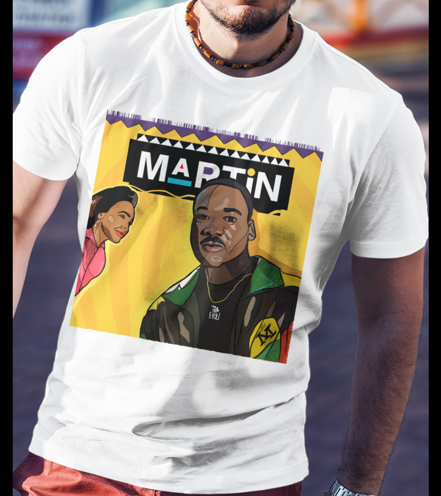 Wassup Like Martin Tribute Yellow Art With Icons T-Shirt